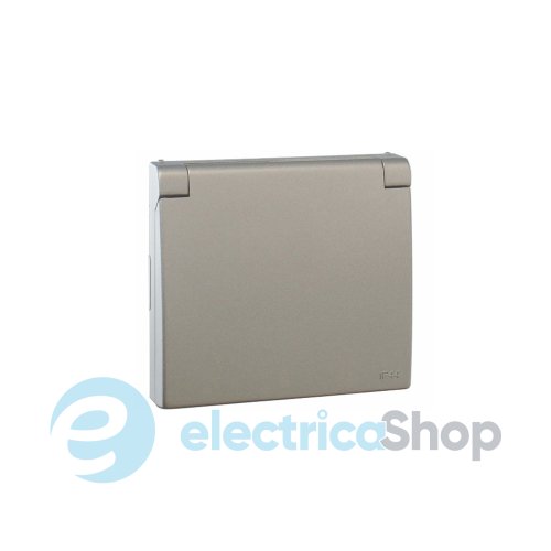 Центральная панель розетки с крышкой 2P+Z, ШУКО (IP44) Серебро, 50634 TPR, Efapel APOLO 5000