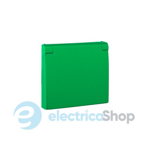 Центральная панель розетки с крышкой 2P+Z, ШУКО (IP44) Зелёный, 50634 TVD, Efapel APOLO 5000