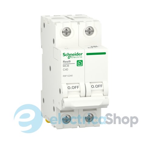 Автоматический выключатель 2P, 40 A, C, 6kA Schneider Electric, Resi9 R9F12240