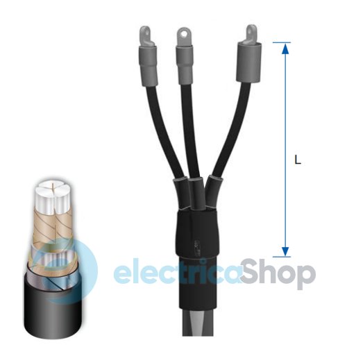 Кінцева термоусаджувальна муфта EUTHTPP 1 kV 3x120-240 Sicame (L = 1000mm, без наконечників)