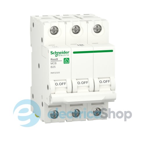 Автоматичний вимикач 3P, 25 A, B, 6kA Schneider Electric Resi9