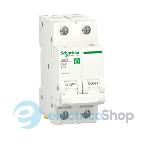 Автоматичний вимикач 2P, 63 A, B, 6kA Schneider Electric Resi9