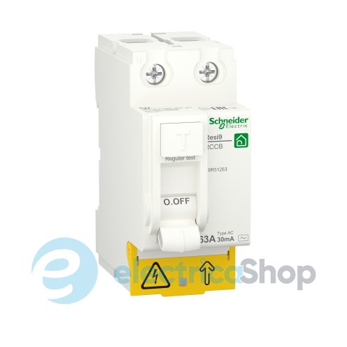 Выключатели дифференциального тока Resi9 Schneider Electric 2P, 63A/0,03 AC