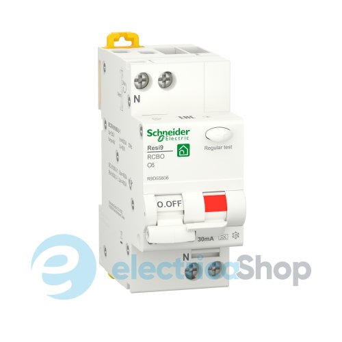 Диференціальний автомат 1P+N Resi9 Schneider Electric, 6A/0,03/A
