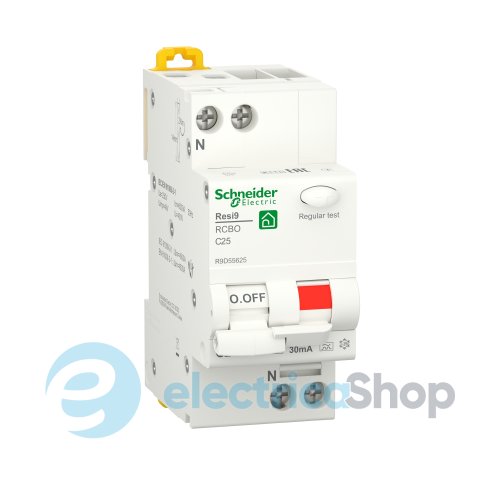 Диференціальний автомат 1P+N Resi9 Schneider Electric, 25А/0,03/A