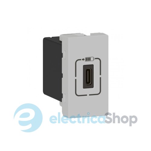Розетка USB-C 1,5A 7,5Вт 1 модуль MOSAIC 79389 цвет алюминий