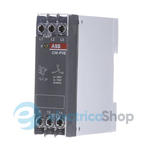 Реле контроля напряжения Abb CM-PVE 1SVR550870R9400 1NO 3x320-460V/AC, 185-265V/AC, контроль N