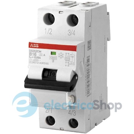 Диференційний автомат 2P Abb DS202С C20 300мА тип-A