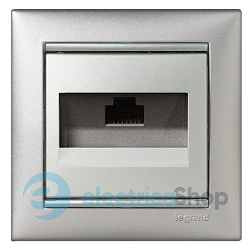 Компьютерная розетка 1хRJ45 5кат UTP 770238 Legrand Valena, цвет алюминий