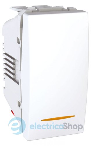 Выключатель проходной 1-кл, 1-м. с индикацией Unica белый MGU3.103.18S