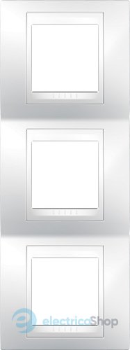 Рамка 3-я вертикальная MGU6.004V.18 Unica «Plus», цвет Белый / Белый