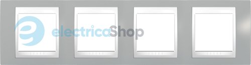 Рамка 4-я MGU6.008.865 Unica «Plus», цвет Белый / Туманно-серый