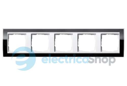 Рамка 5-а Event Clear чорна / під вставку білий глянець Gira 0215733