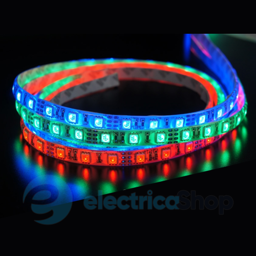 Лента светодиодная (60 светодиодов/метр) в силиконе, цвет - RGB SMD 5050 PREMIUM Класс "A"
