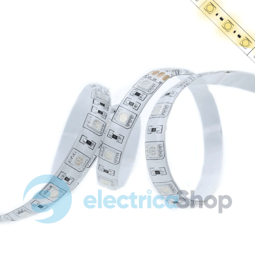 Лента светодиодная (60 светодиодов/метр) в силиконе цвет- БЕЛЫЙ ТЕПЛЫЙ SMD 5050 NORMAL Класс "B"