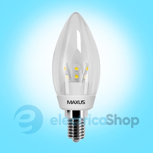Лампа светодиодная MAXUS LED C37 3W 4100K 220V E14 CR (1-LED-266)
