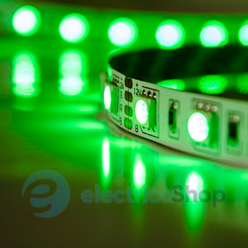 Стрічка світлодіодна (60 світлодіодів/метр), колір - зелений SMD 5050 SOFT Клас "C"