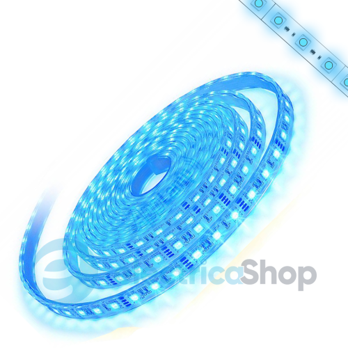 Лента светодиодная (60 светодиодов/метр) в силиконе, цвет - СИНИЙ SMD 5050 SOFT Класс "C"
