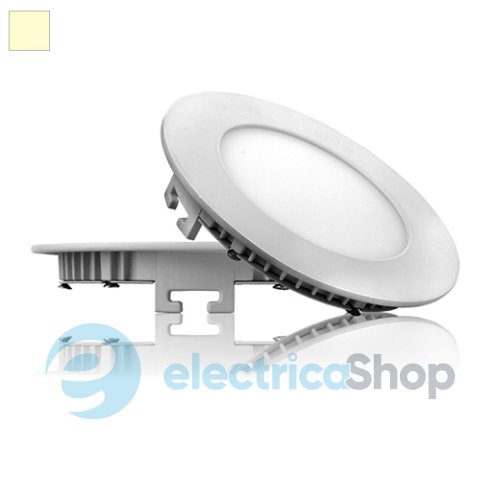Світлодіодний точковий вбудований LED світильник Eurolamp 6W "коло" 6W/3000K (LED-DLR-6/3)