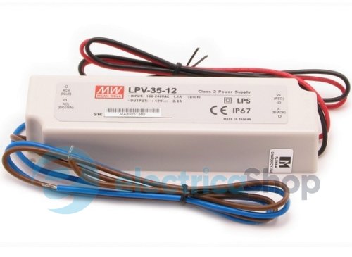 Блок питания для наружного применения 35Вт 12V/DC IP67 Mean Well (LPV-35-12V) (out)