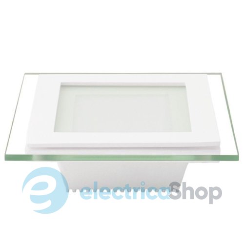 Світлодіодний точковий вбудований LED світильник Eurolamp 6W "квадрат" 6W/4000K зі склом (LED-DLS-6/4)