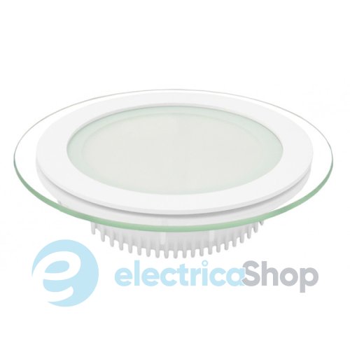 Світлодіодний точковий вбудований LED світильник Eurolamp 6W "коло" 6W/4000K зі склом (LED-DLR-6/4)