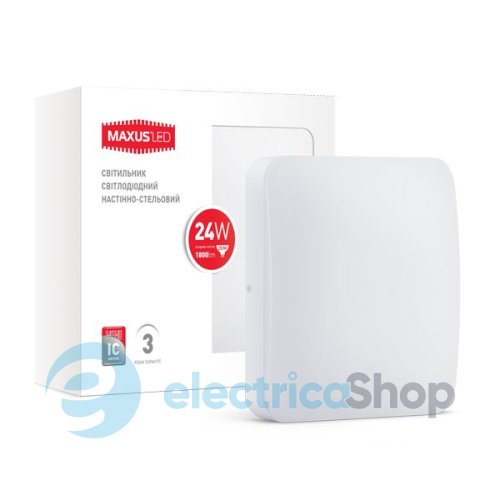 LED світильник MAXUS настінно-стельовий 24W яскраве світло (1-LCL-006-04-S)