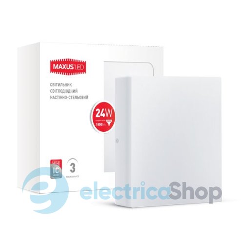 LED світильник MAXUS настінно-стельовий 24W яскраве світло (1-LCL-006-06-S)