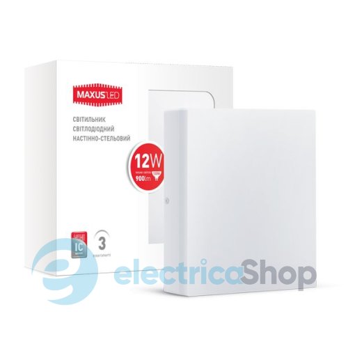 LED світильник MAXUS настінно-стельовий 12W м'яке світло (1-LCL-001-06-S)