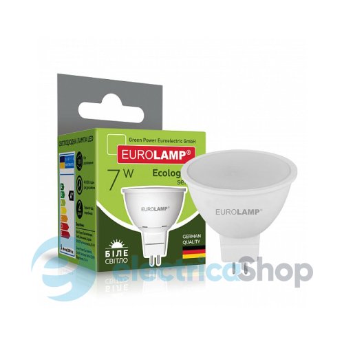 Точкова світлодіодна лампа Eurolamp ЕКО серія "P" MR16 7W GU5.3 4000K LED-SMD-07534(P)