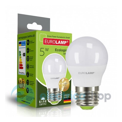 Светодиодная лампа Eurolamp ЕКО серия P G45 5W E27 4000K нейтральная (LED-G45-05274(P)