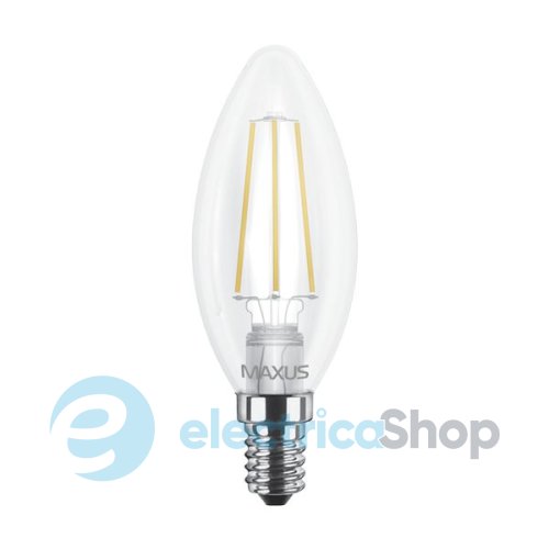 Лампа світлодіодна MAXUS Filament, C37, 4W 3000K E14 (1-LED-537-01)