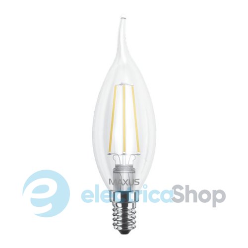 Лампа светодиодная MAXUS Filament, C37 TL, 4W 3000K E14 (1-LED-539)