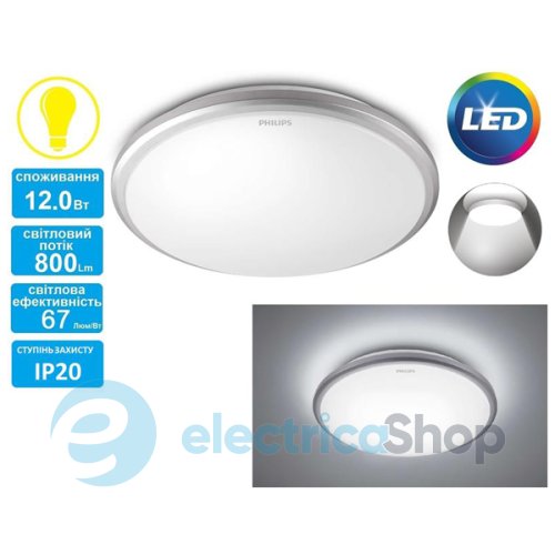 Світильник стельовий Philips 31814 LED 12W 2700K Grey