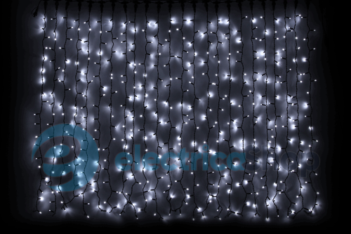 Гірлянда зовнішня DELUX «CURTAIN» 456LED 2x1.5m білий/чорний IP44 EN