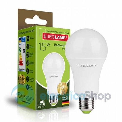 Светодиодная лампа Eurolamp ЕКО серия P А70 15W E27 3000K теплая (LED-A70-15272(P)