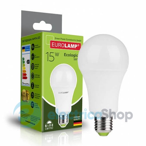 Светодиодная лампа «Eurolamp» ЕКО серия "P" А60 15W E27 4000K нейтральная (LED-A70-15274(P)