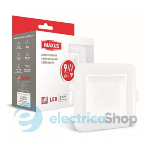 Комбінований точковий LED світильник MAXUS SDL 3-step 9W 3000/4100K (1-MAX-01-3-SDL-09-S)
