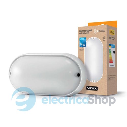 Світильник з датчиком руху VIDEX LED ЖКГ VL-BHO-095PW-S 9W 5000K (24351)