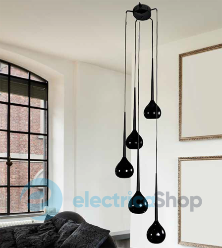 Підвісний світильник Azzardo MD1289-5BK AGA 5 pendant black (AZ1070)
