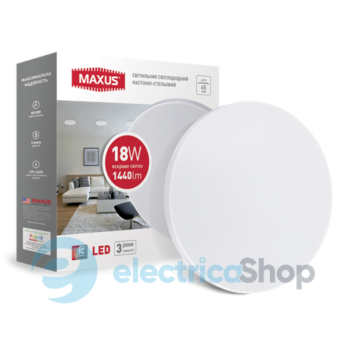 LED світильник MAXUS накладний 18W яскраве світло (1-MAX-01-LCL-1841-C)