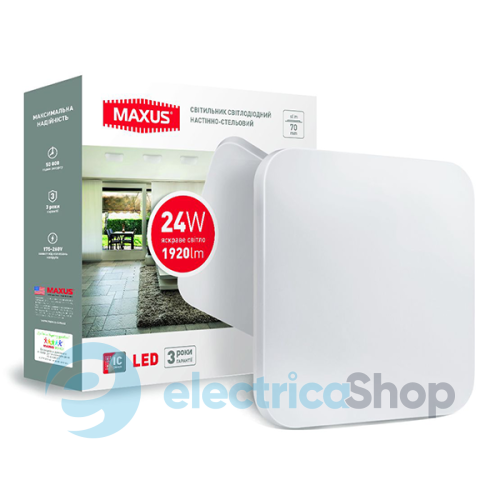 LED світильник MAXUS накладний 24W яскраве світло (1-MAX-01-LCL-2441-S)