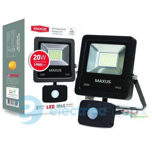 Світлодіодний прожектор MAXUS 20W 5000K (1-MAX-01-LFL-2050s)