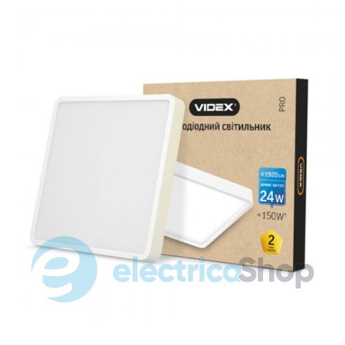 LED Светильник накладной квадрат VIDEX 24W 5000K White