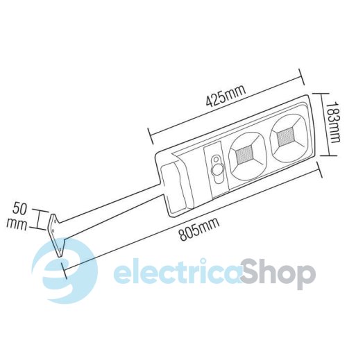 Консольный уличный светильник Horoz COMPACT-30 074-010-0030-020 с солнечной панелью и датчиком сумерек