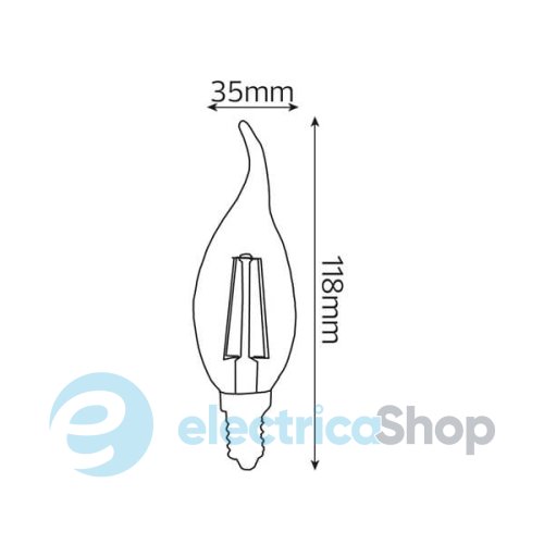 Світлодіодна лампа Horoz FILAMENT FLAME-4 4W Е14 2700K 001-014-0004-010