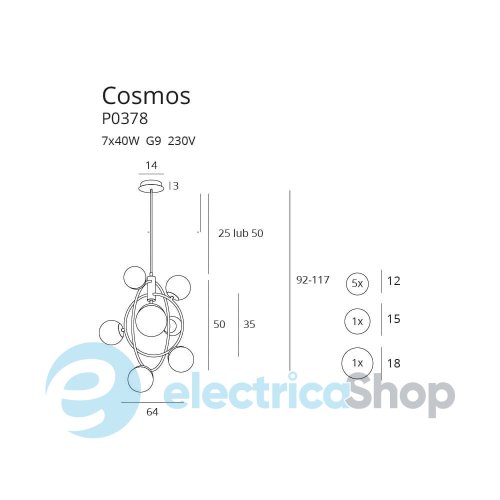 Люстра MAXLIGHT COSMOS P0378