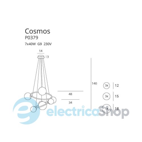 Люстра MAXLIGHT COSMOS P0379