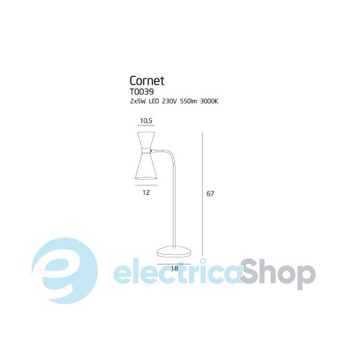 Настільна лампа MAXLIGHT CORNET T0039 3000К 550Lm