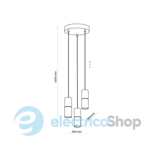Підвісний світильник TK-Lighting ELIT BLACK WOOD 3 6310